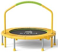 CLORIS 38in/48in Folding Trampoline - Max Load 220lbs / 450lbs Mini Trampoline Rebounder Trampoline for Adults with Adjustable Foam Handle, with safty Padded Cover Best Gift for Kids/Adult