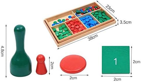 Adena Montessori Stamp Game,Montessori Wooden Math Materials Counting Toy, Early Development Wooden Math School Teaching Aids,Sensorial Educational Tools Preschool Early Learning Toys for Kids