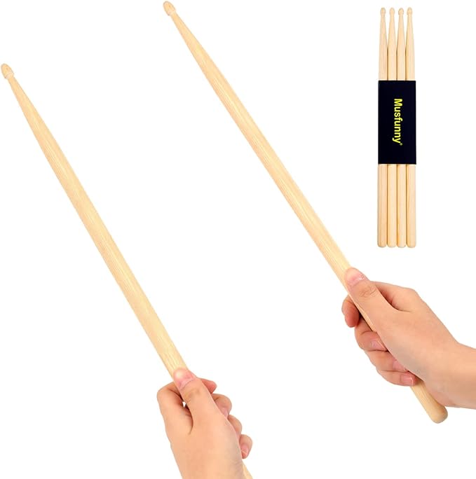 5A Wood Drum Sticks for Kids: 2 Pairs Drumsticks for Electronic Drumming Children Adults Beginner Percussion Accessories