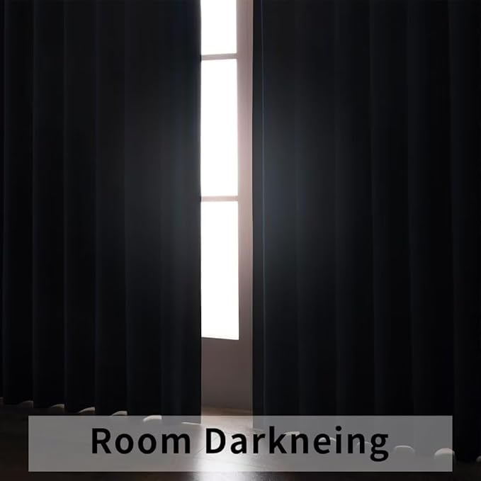 Joydeco Blackout Curtains 84 Inch Length 2 Panels Set, Thermal Insulated Black Out Curtains for Bedroom, Room Darkening Drapes for Living Room Window (W52 x L84 Inch, Navy Blue)