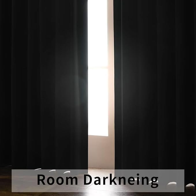 Joydeco Blackout Curtains 108 Inches Long, Thermal Insulated Black Out Curtains 2 Panels Set, Room Darkening Drapes for Living Room Window Rod Pocket Back Tab (W37 x L108 Inch, Light Grey)