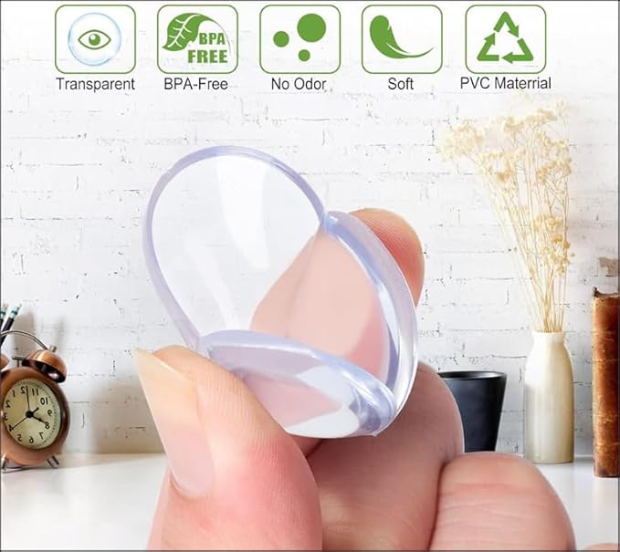 Clear Corner Protectors for Baby Safety, Transparent Furniture Edge Guards, Cushioned Protection for Tables, Soft Bumpers (18)