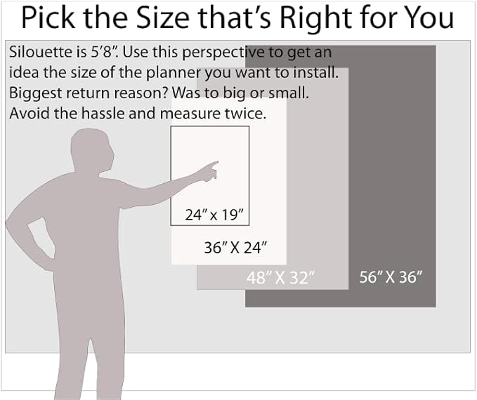 30-Day 1-Month Dry and Wet Erasable Wall Calendar Planner (Vertical 48" x 32", Sky Blue)