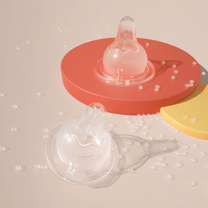 YOHKOH Natural Glass Baby Bottle with Natural Response Nipple, Newborn Anti-Colic Baby Bottles, Wide Neck Mushroom Cap Baby Bottle, Clear (8.8oz (Pack of 2), Yellow)