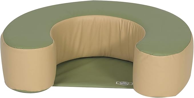 Children's Factory Woodland Sit Me Up, Foam Newborn Lounger, Indoor Soft Play Floor Pillow, Infant Support Seat, Baby Sofa for Nursery, Sage/Tan (CF349-053)