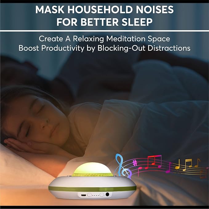 FamiSym White Noise Machine for Kids, Sound Machine Baby with 7 Starry Ambient Night Light, 28 Soothing Sounds Sleep Noise Machine Maker Ideal Gifts for Kids Adults Bedside Travel Nursery