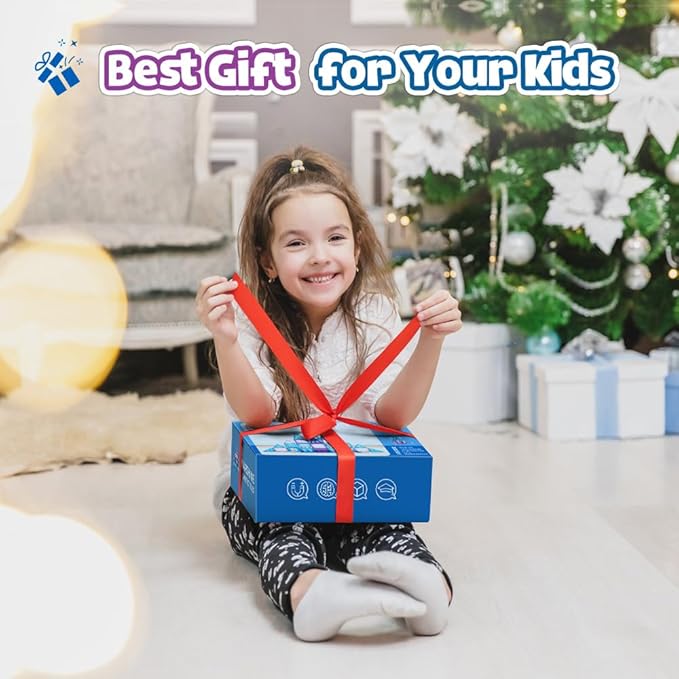 Ice Castle Magnetic Tiles-Sparkling Building Blocks, 3D Educational Toys for Kids, Construction STEM Toys for 3 4 5 6 7 8 Year Olds, Birthday Gift for Boys and Girls