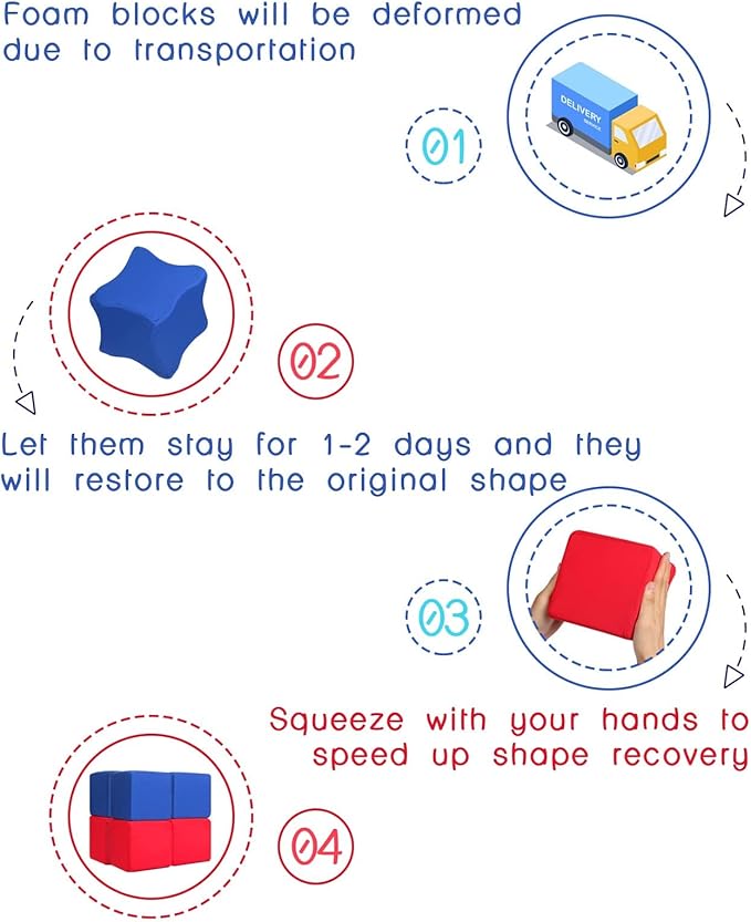 Foam Blocks for Toddlers 1-3, 12 PCS 5.5 inch Foam Soft Cubes for Kids, Colourful Building Blocks, Stacking Block Sets, Throwing Toys