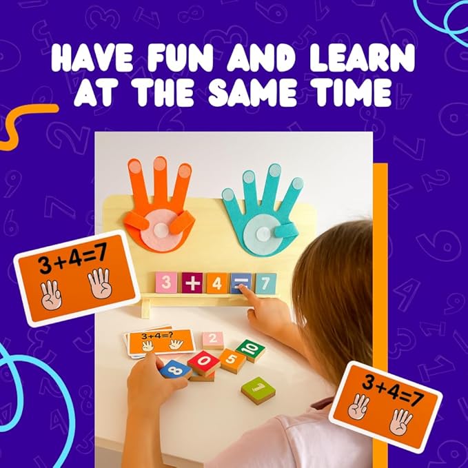 Montessori Educational Math Manipulatives Number Counting Kids 3 to 5 Homeschool Kindergarten, Interactive Learning Toy for Toddlers Preschoolers, Boys, Girls, Math Games, STEM Activities