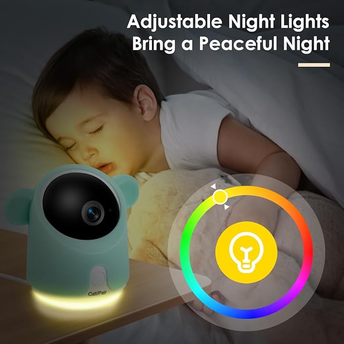 Baby Monitor with Camera and Audio, Split-Screen 1080P 2 Baby Cameras Lullabies WiFi Smartphone App Control Night Vision 4.3” Screen 2-Way Talk Temp&Humidity Sensor Motion & Cry Detection iOS/Android