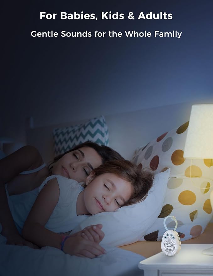 FOXFINE White Noise Machine, Portable Sound Machine with 30 Soothing Sounds, Timer, for Sleeping, Baby, Adults, Home & Travel, Blue