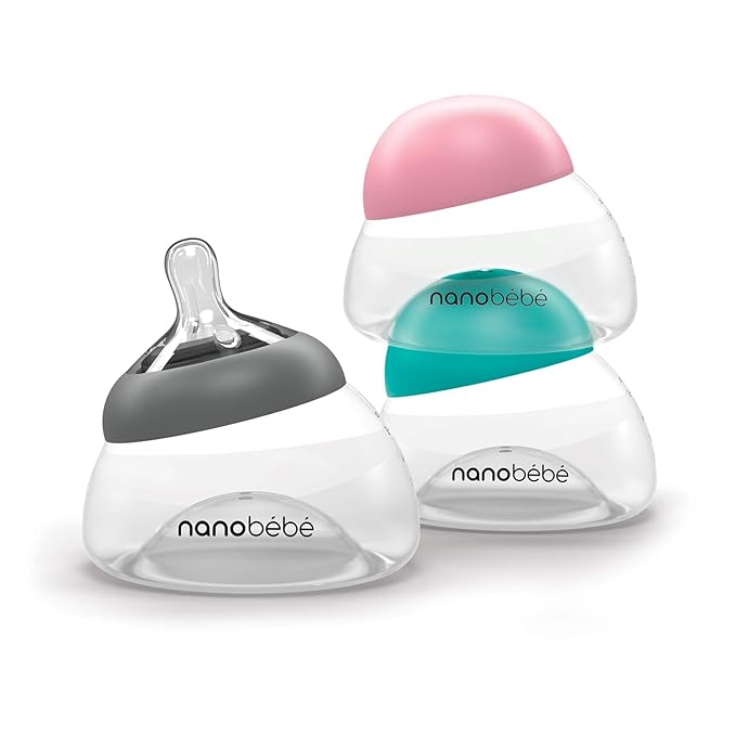 Nanobebe Breastmilk Bottle, Breastfeeding Newborn Breast Like, Anti Colic, Perfect Latch, Preserves Breast Milk nutrients, Twin-Pack Sage