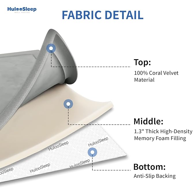 Baby Play Mat for Floor,1.3" Thick Elasti-Foam 50x50 Playpen Mat for Toddlers Infant Kids,Water-Repellent Soft Coral Velvet Tummy Time Mat,Non Slip Crawling Mat,Tatami Mat(Light Grey)