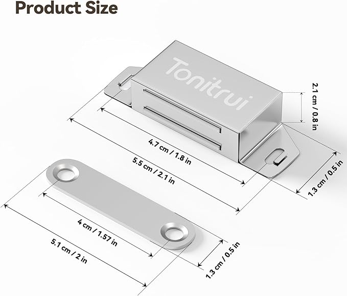 Cabinet Door Magnet, Flat Bottom Cabinet Magnetic Catch with Adhesive, Easy to Install,Only Takes 1 Minute,35lb Magnetic Cabinet Door Drawer Latch(Sliver, 6Pack)