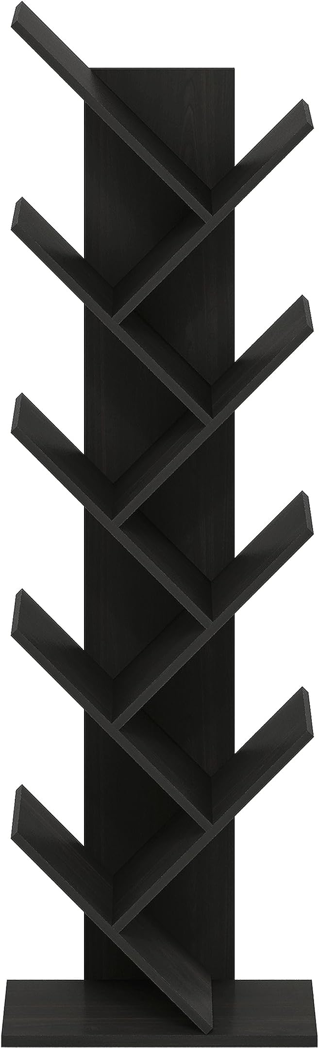 Furinno Bookshelf 9-Tier Floor Standing Tree Bookcase, Espresso