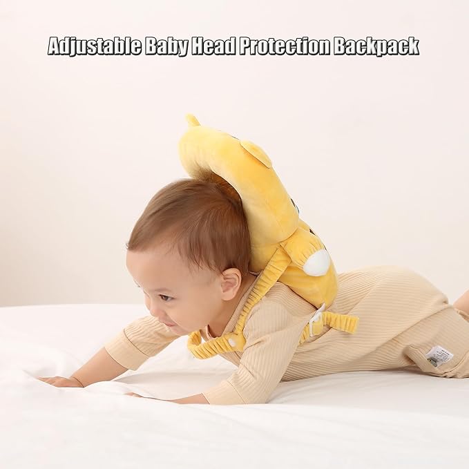 Feidoog Baby Head Protector Cushion Backpack with 3 Knee Pads for Walking & Crawling,Tiger