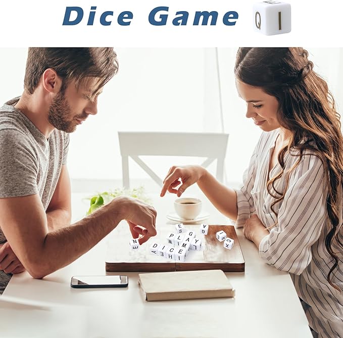 Crossword Dice Game, Word Game, Fun for Family Game Night, Festive Parties, Gatherings & On-The-Go Fun, Crossword Puzzle with 15 Large Letter Dice