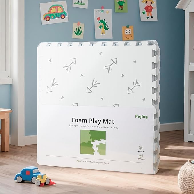 Baby Foam Play Mat-72”x 48” Baby Playmat,6-Piece Interlocking Foam Floor Tiles,Puzzle Mat for Infants and Toddlers,Waterproof Crawling Mat,Non Toxic Play Mat for Baby Tummy Time Mat(Arrow)