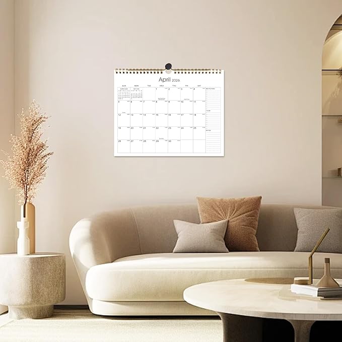 Calendar 2025-2027 22 Monthly Wall Calendar Runs from September 2025 until June 2027 Spiral Binding Hanging 11.5" x 14.7" Thick Paper with Julian Dates and Block for School Office(Simplicity)