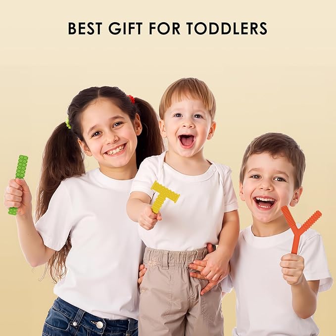 ERKOON Sensory Chew Toys for Autistic Children, 4 Pack Silicone Chewy Tube Oral Motor Tools for Sensory Kids with Autism, Biting, ADHD, SPD, Chewies with Special Needs, Teething Sticks Toys (4 Pack#3)