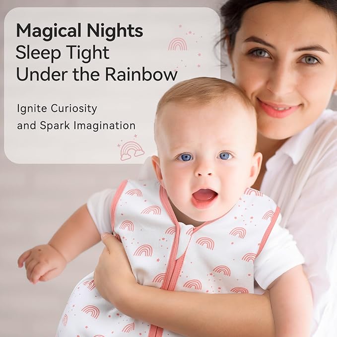 Baby Sleep Sack 6-12 Months 3 Pack 100% Cotton Lightweight 0.5 TOG Wearable Blanket Baby Sleep Bag with 2-Way Zipper for Newborn Infant Toddler Pink