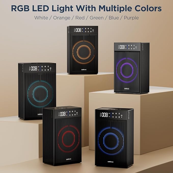 CleanForce Rainbow Cube | World’s First 4-in-1 Space-saving Air Purifier with Bluetooth Speaker, Wireless Charger & Aroma Diffuser | Swiss Tech,over 900ft² Coverage | Ultra-Quiet