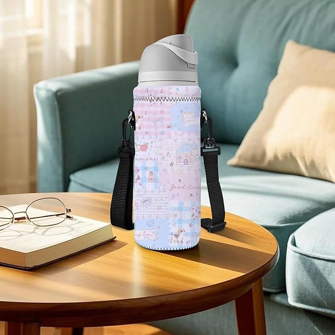 AUPET Water Bottle Bag Carrier,24oz/32oz Insulated Neoprene bottle Sling Holder Case Pouch Cover for 1000ML/750ML Bottles with Shoulder Strap for walking