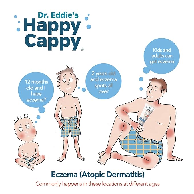 Happy Cappy Baby Shampoo and Body Wash - Eczema Body Wash for Kids & Toddlers, Helps with Dryness, Reduces Itching and Redness, Dermatologist Tested, Fragrance Free - 8 Fl Oz (Pack of 3)