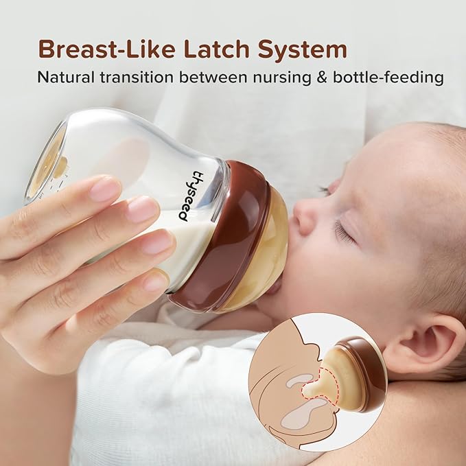 Natural Anti-Colic Baby Bottles That Mimic Breastfeeding Newborn Breast Like Nursing Bottle 0+ Months, 8 Ounce,1pack