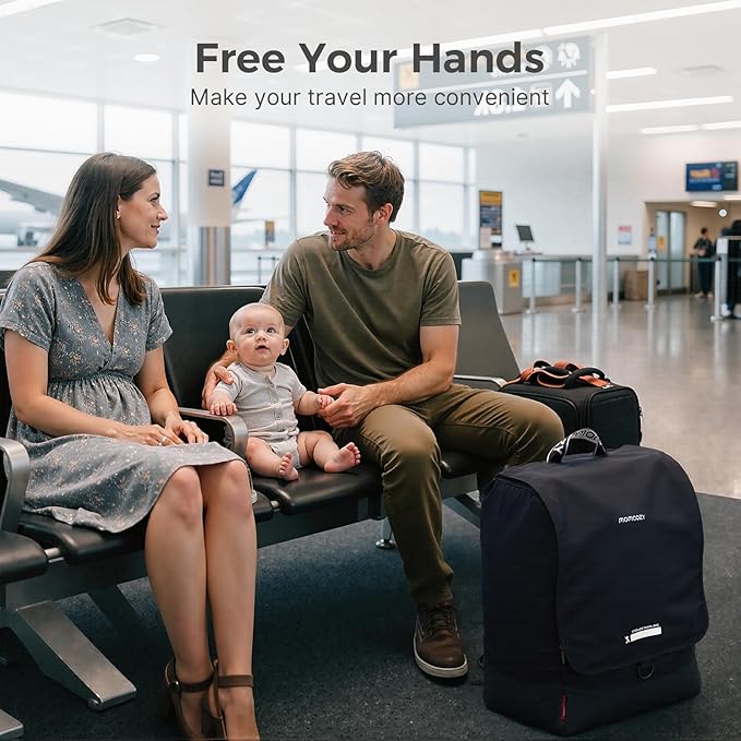Momcozy Stroller Travel Bag for Airplane | Suit ClickGo Stroller | Compatible with Strollers Folded Dimensions of 22.1 X 17.3 X 9.8 Inch | Fit Most Major Brand | Hand-held & Back-carrying