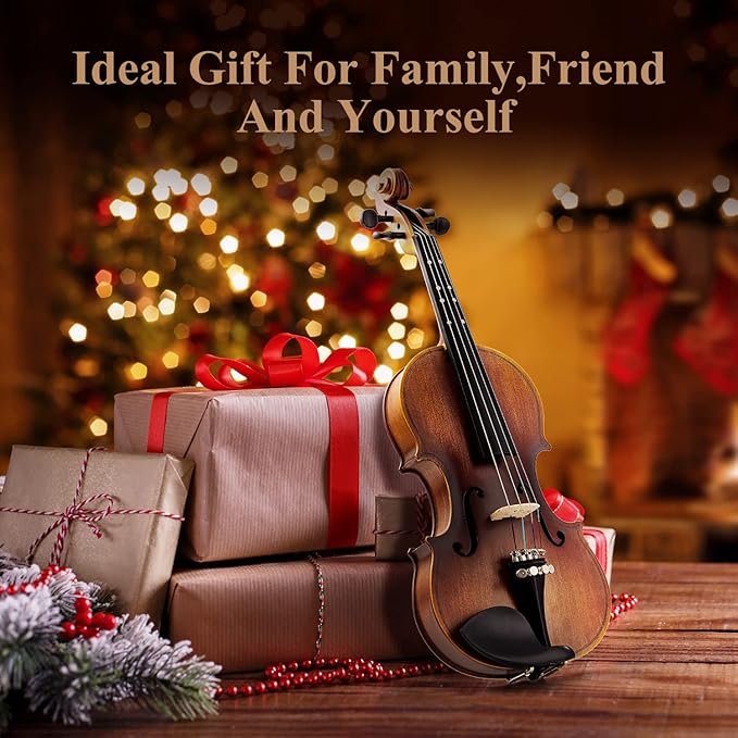 Eastar 4/4 Full Size Violin Set Matte Fiddle for Beginners Adults with Hard Case, Rosin, Shoulder Rest, Bow, Tuner and Extra Strings (Imprinted Finger Guide on Fingerboard), EVA-3