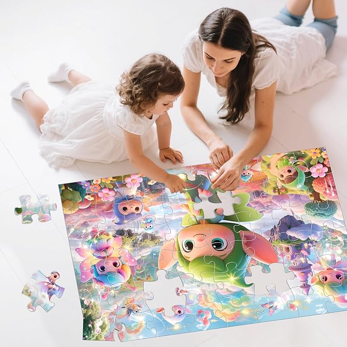 Jumbo Floor Puzzle for Kids,48 Piece Fairy Large Jigsaw Puzzles for Toddler Ages 3-5,Preschool Educational Toy Gift for Boys & Girls Ages 4-8