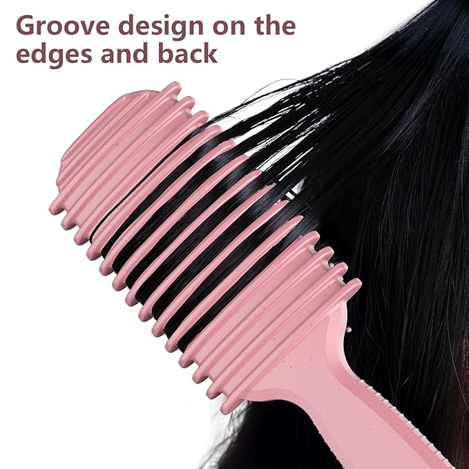Curl Defining Brush, Curly Hair Brush, Slick Back Hair Brush, For Combing and Shaping Curls in All Hairstyles to Reduce Pulling (Pink)