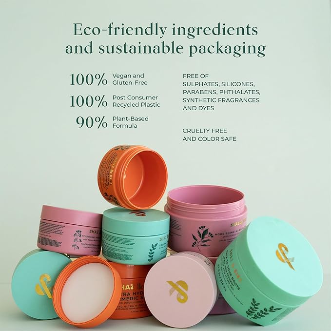 SHAZ & KIKS Ultra Hydrating Turmeric Shampoo | Sulfate-Free Shampoo for Dry, Itchy, Flaky Scalp | Deliver Deep Hydration with Turmeric & Kokum Butter, Travel Size