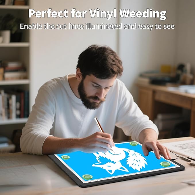 Elice Magnetic A4 Light Board for Diamond Painting, Ultra-Thin Tracing LED Light Box with Side Buttons, Super Bright Diamond Art Light Pad, Light Table for Drawing, Sketching, Weeding Vinyl - Black