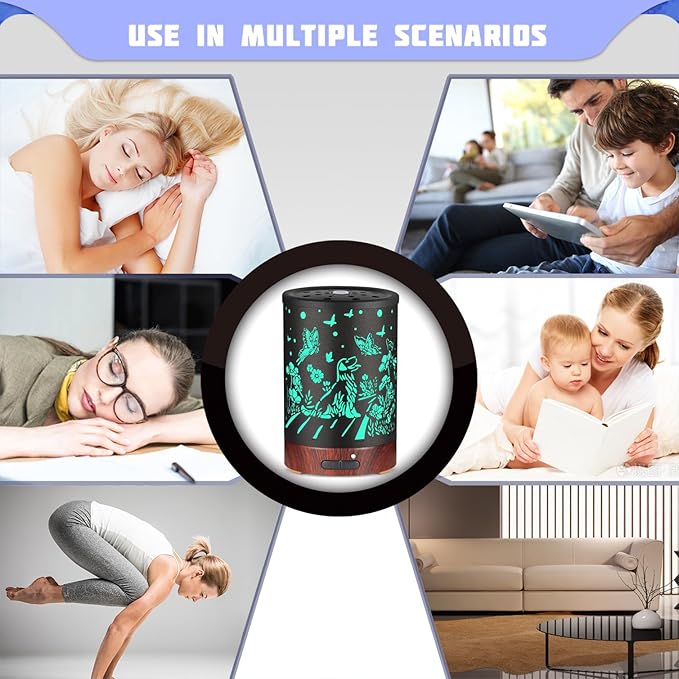 Essential Oils Diffuser,Aromatherapy Diffuser,Birthday Gifts for Women Mom Grandma,Metal Cool Mist Humidifier with 7 Colors Lights Waterless Auto Off Air Diffusers (Dogs)…