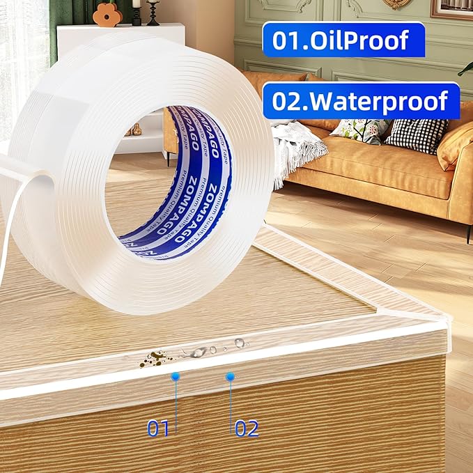 Clear Soft Corner Protectors for Furniture Strip,2in x9.84FT,2 Rolls,Sharp Edge & Table Bumper,Window Edge,Wall Protector, Soft Corner Guards Safe for Proof,Table Corner Protectors in Family