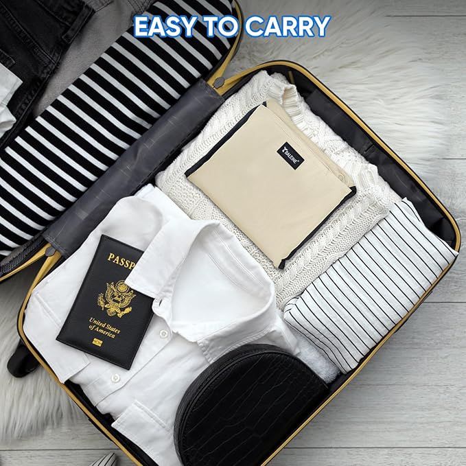 BALEINE 120L Laundry Bag Backpack, 900D Oxford Fabric Large Travel Laundry Bags with Shoulder Straps and 2 Mesh Pockets for College Dorm, Apartment, Laundromat (Beige, 120L)