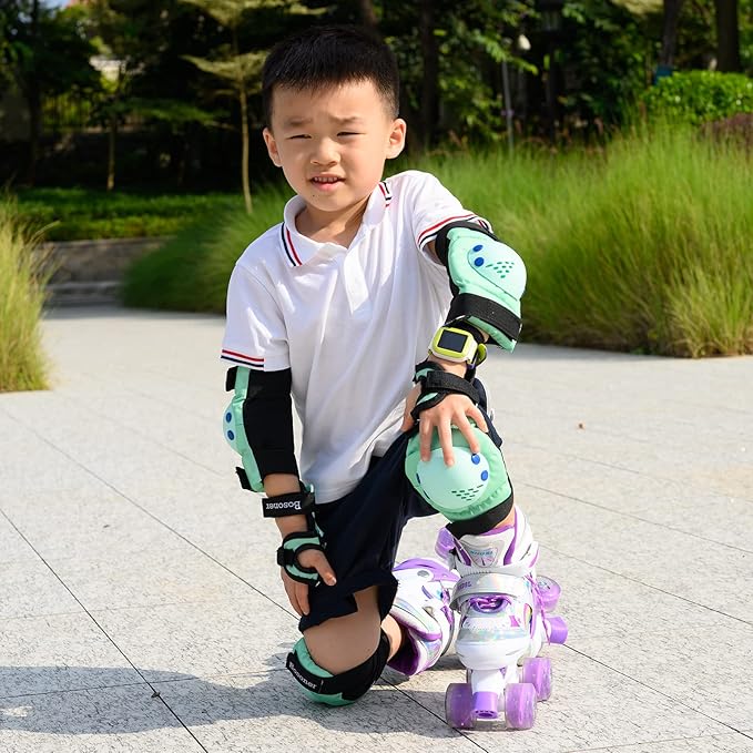 BOSONER Kids/Youth Knee Pad Elbow Pads for Roller Skates Cycling BMX Bike Skateboard Inline Rollerblading, Skating Skatings Scooter Riding Sports