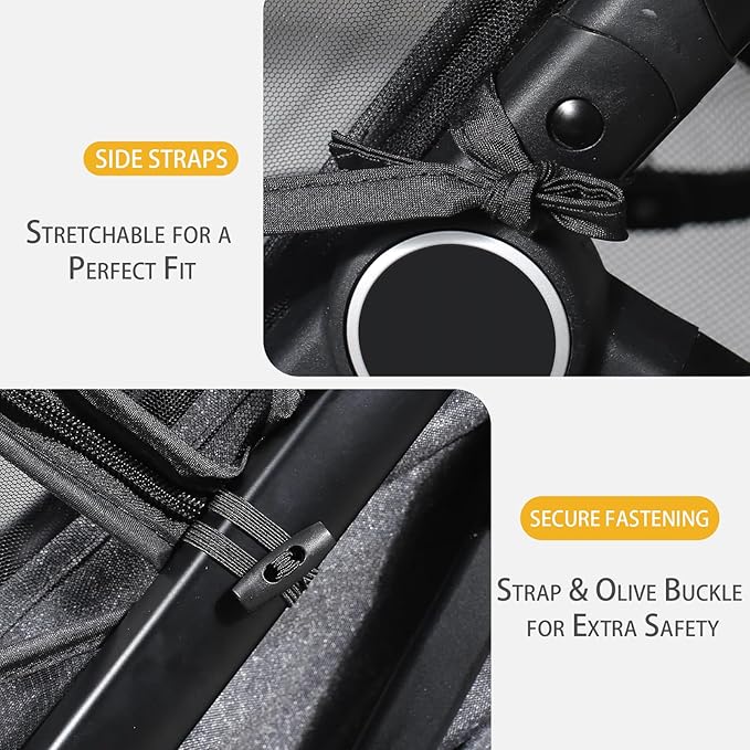 Mosquito Net for Stroller, Universal 3D Baby Bug Net with Two-Way Zippers & Storage Bag, Breathable & Foldable Netting for Stroller,Cradle(White)