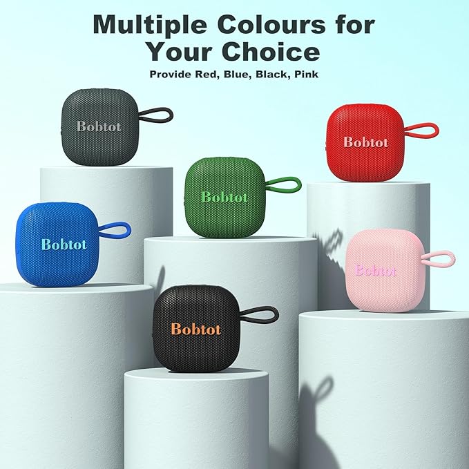 Bobtot Portable Wireless Bluetooth Speaker - IPX7 Waterproof Show Speakers with 16H Playing Time, Loud Stereo Sound, Built-in Mic, TWS, Small Size with Carry Lanyard, DarkBlue