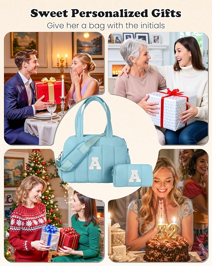 Duffle Bag, Weekender Bags for Girl,Initial Overnight Bag with Wet Pocket,Teenage Girl Gifts-Lightweight Dance Bags Personalized Gymnastics bag with Makeup Pouch