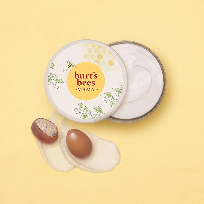 Burt's Bees Mama Belly Butter Stretch Mark Cream for Pregnancy Massages Body & Reduces Scar Appearance, Prenatal & Postnatal Tummy Skin Care, Shea Butter & Vitamin E Rich Formula, 6.5 Oz Tub