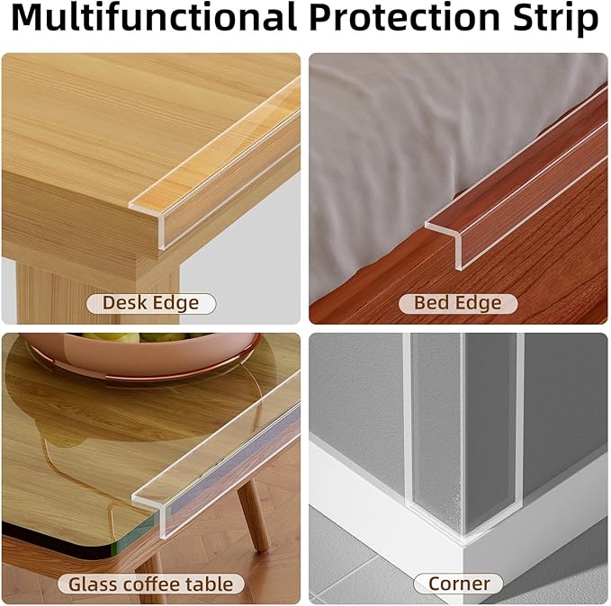 Clear Edge Protector,Safe Corner Protector, Anti-Sharp Edge Protector, for Furniture, Drawers, Tables, Cabinets 1.18inX16.4FT