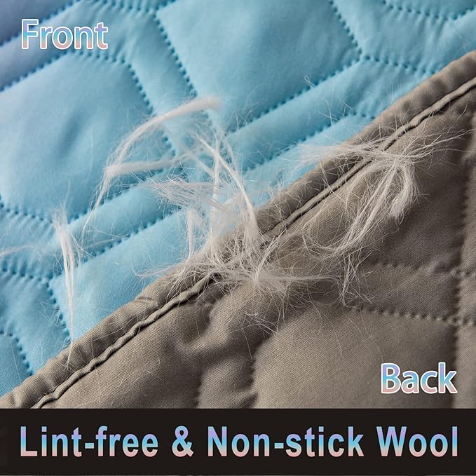 100% Waterproof Dog Bed Cover 102x82 inch Reversible Changing Pad Reusable Camping Mat for Kids/Pet/Dog/Cat Washable Geometric Embroidery Blanket Patchwork Rainbow Ombre Printed+Gray