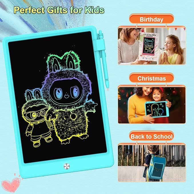 8.5 Inch LCD Writing Tablet for Kids, Colorful Toddler Doodle Board - Erasable Drawing Pad, Educational Learning Toy for Ages 3-8 - Valentine's Day Christmas Birthday Gifts (8.5 Inch, Blue)