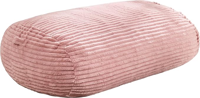 Hobestluk 5FT Bean Bag Chairs Adult Bean Bag with Portable Handle Comfy Large Bean Bag Lounge Chair with Removable Cover for Living Room Bedroom (Stripe Pink, 5FT)