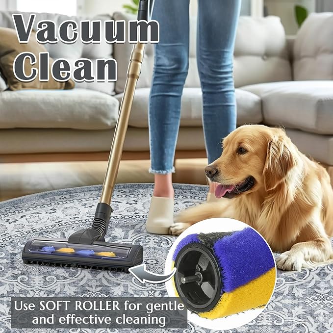 jinchan Round Rug 8ft Washable Circle Soft Rug - Low Pile Vintage 8'Round Indoor Grey Floral Print Stain Resistant Boho Carpet Ultra-Thin Non-Slip for Living Room Bedroom Dining Room Kitchen