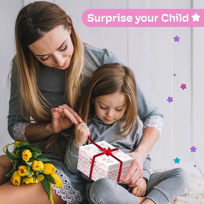 Jewelkeeper Girls Musical Jewelry Box - Durable Pine Fiberboard with Pink Lining - Kids Jewelry Box - The Beautiful Dreamer Tune - Gifts for Girls - Fairy Jewellery Box - 6x4x3.5in