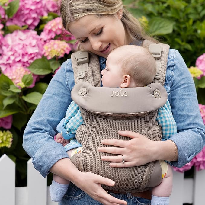 Joie Savvy Air 4-in-1 Mesh Baby Carrier – Breathable, Ergonomic Baby Carrier with 4 Carry Positions, Cooling Mesh Fabric, Padded Straps, and Lumbar Support (Cinder)